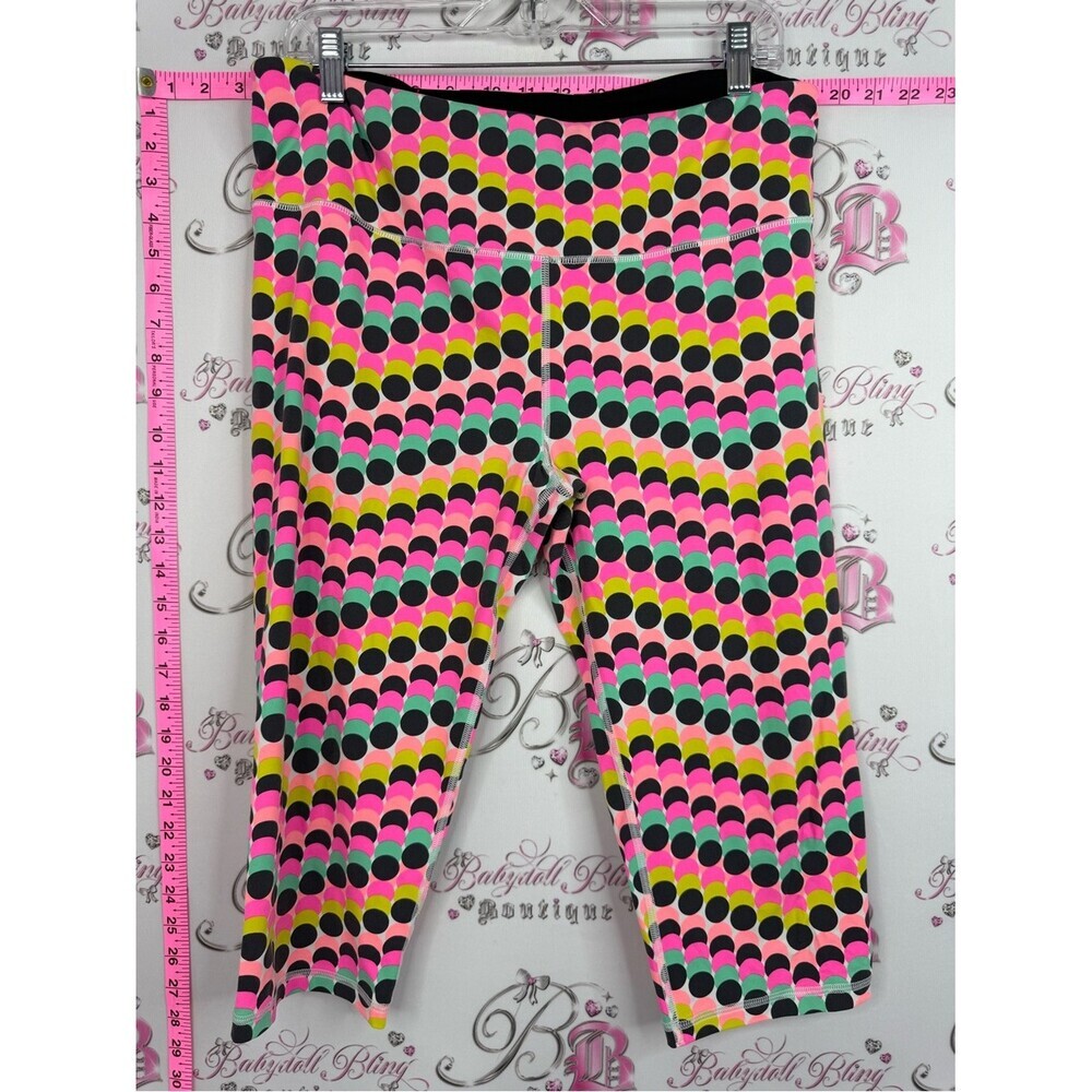 Victoria's Secret Neon Polka Dot Capri Leggings - Pink Multi